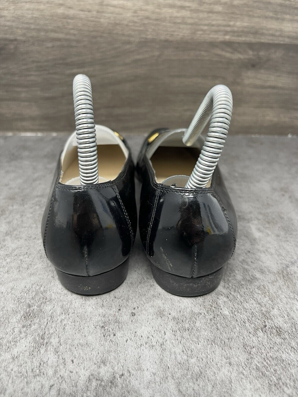 Salvatore Ferragamo Patent Leather Flats Shoes Womens Size 6.5 Black - Picture 6 of 10